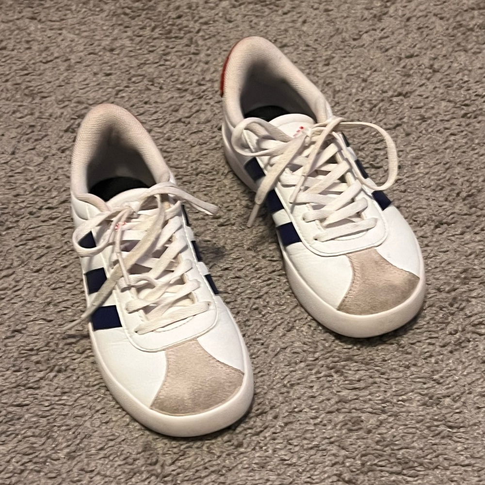 adidas VL 3.0 Court White, Navy and Red Kid's Sneakers